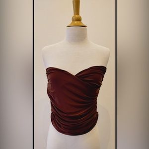 Olivaceous Strapless Top
